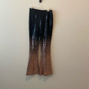 Black and gold ombre sequin bellbottoms